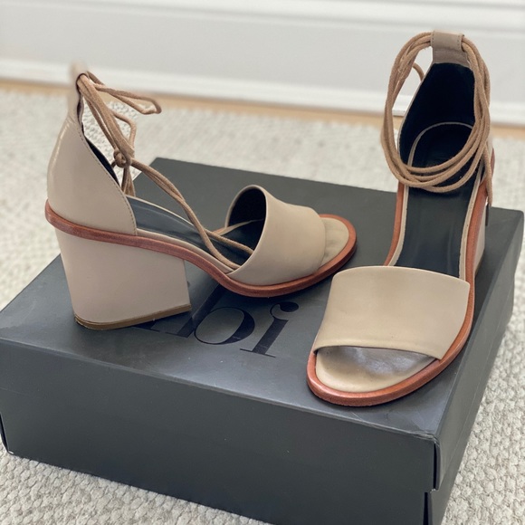 Tibi Shoes - Tibi Clark nappa sandal in taupe